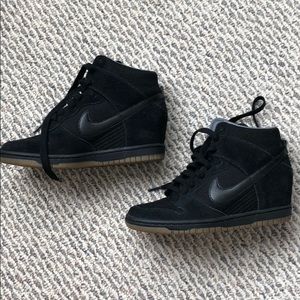 Nike dunk sky hi wedge sneaker in black